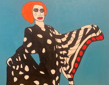 Original Abstract Expressionism Fashion Painting by Chiara Elisa Ragghianti
