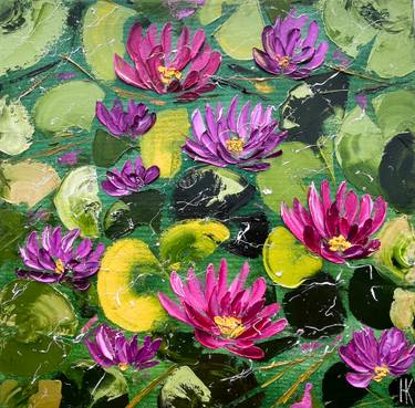 Original Abstract Floral Painting by Halyna Kirichenko