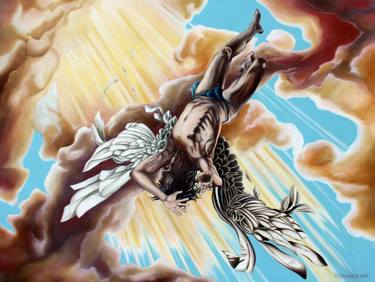 Original Figurative Classical mythology Paintings by Rudy Schneeweiss