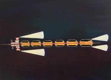 Original Abstract Boat Paintings by Erika Arett
