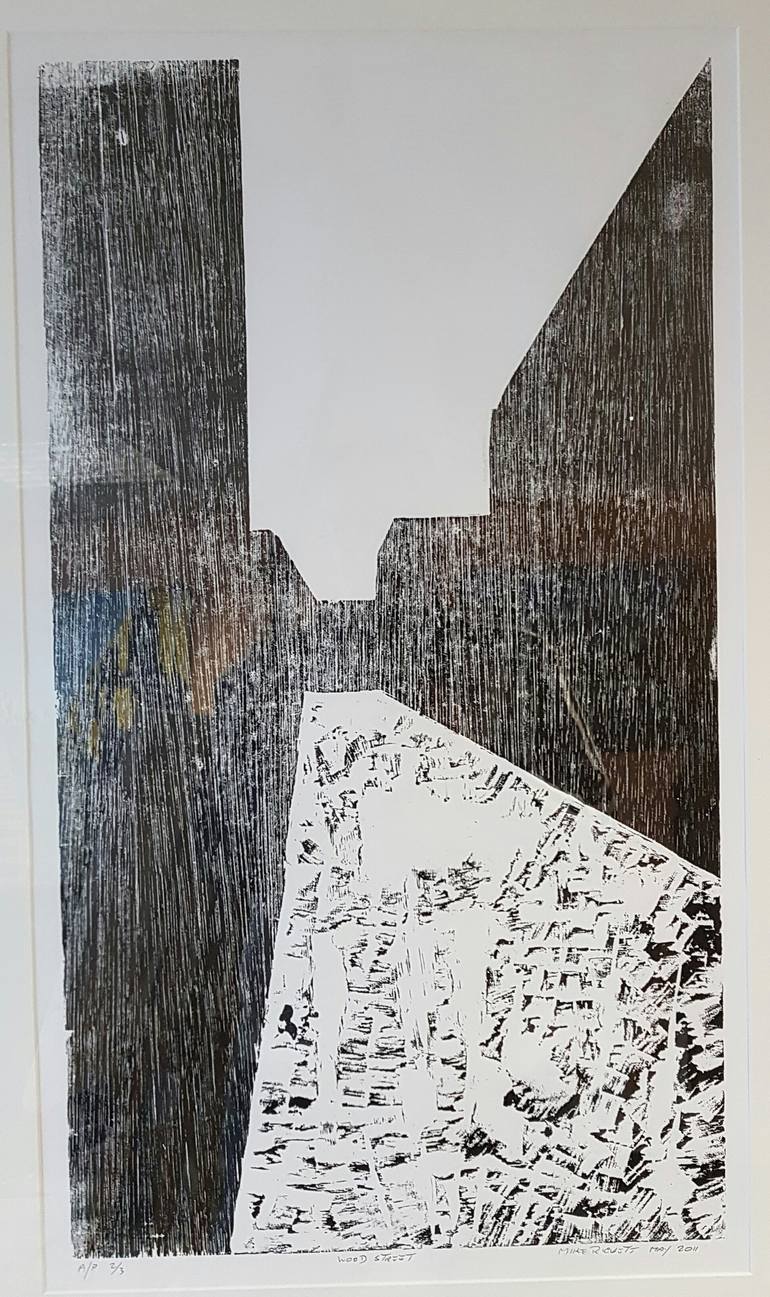Original Abstract Cities Printmaking by Michael Rickett