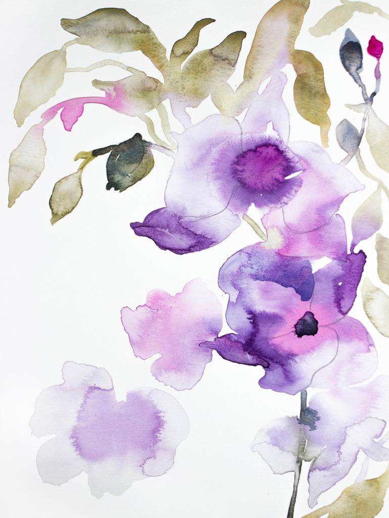 Print of Expressionism Floral Paintings by Elizabeth Becker