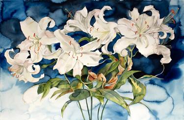 Original Art Nouveau Botanic Paintings by Elizabeth Becker