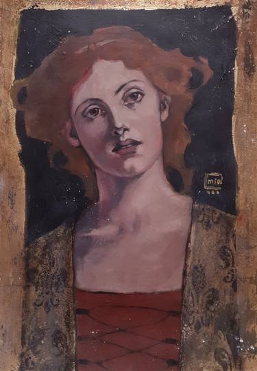 Original Art Nouveau People Mixed Media by Malgorzata Miroslaw