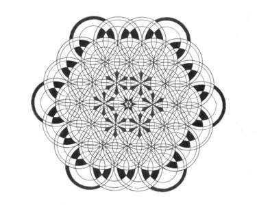 Original Abstract Geometric Drawing by Tsveti Dinkova