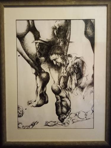 Original Abstract Expressionism People Drawings by Alexandra Oancea