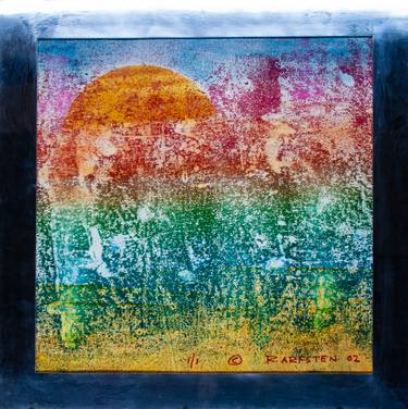 Original Abstract Expressionism Outer Space Printmaking by Richard Arfsten