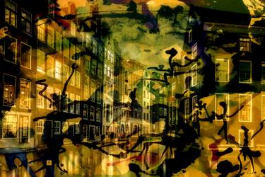 Original Abstract Expressionism Cities Mixed Media by Acqua Luna