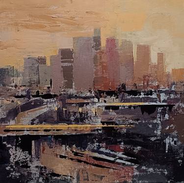 Original Figurative Cities Painting by Agustin Vaquero