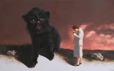 Original Figurative Cats Paintings by Rudolf Kosow