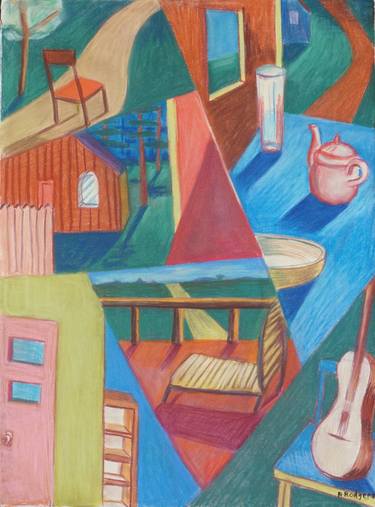Original Abstract Interiors Drawings by Patty Rodgers