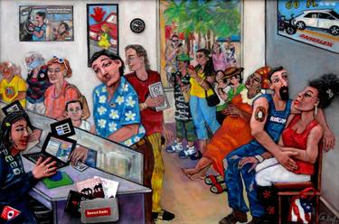 Original Contemporary People Mixed Media by Nancy Calef