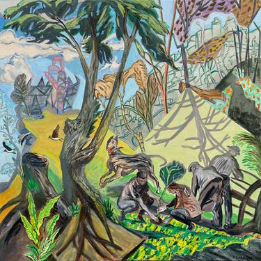 Original Figurative Tree Paintings by Frank Creber