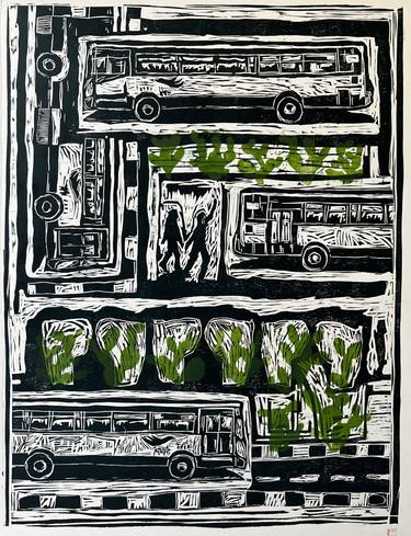 Original Algorithmic Cities Printmaking by Amani Moussa