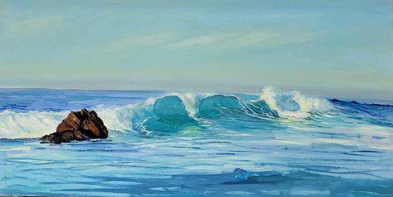 Print of Impressionism Seascape Paintings by Arun Prem