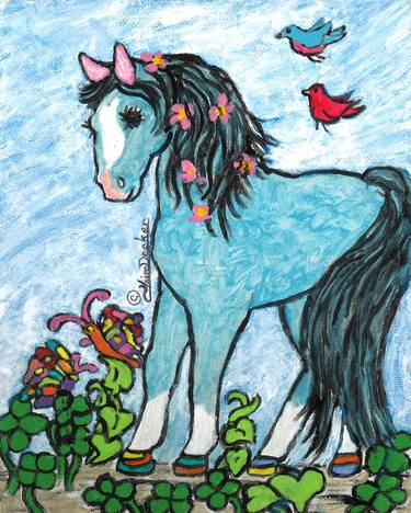 Original Pop Art Fantasy Painting by Claire Decker