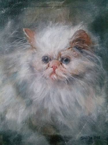 Original Fine Art Cats Printmaking by Jagna Safinska