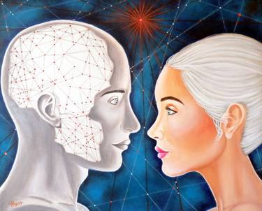 Original Artificial Intelligence Science/Technology Paintings by Carmen Gomez Junyent