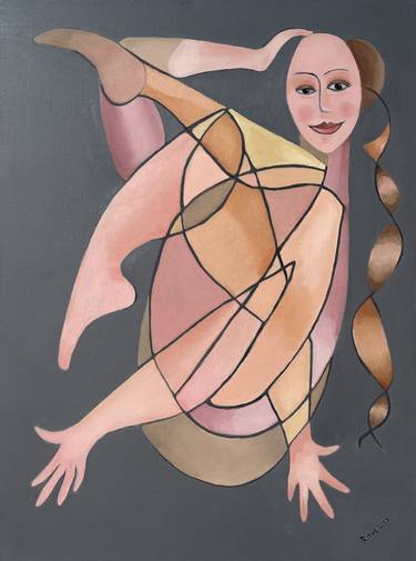Original Abstract Women Painting by Ritva Kangasperko