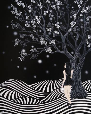 Original Surrealism Landscape Painting by Andrea Ng