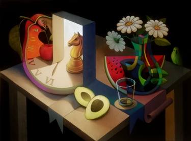 Original Abstract Expressionism Still Life Painting by Russbelt Guerra Carranza