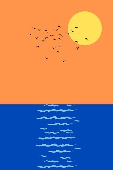 Original Abstract Seascape Digital by Mona Vayda