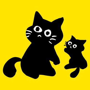 Original Abstract Cats Digital by Mona Vayda