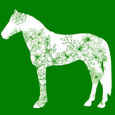 Original Abstract Horse Digital by Mona Vayda