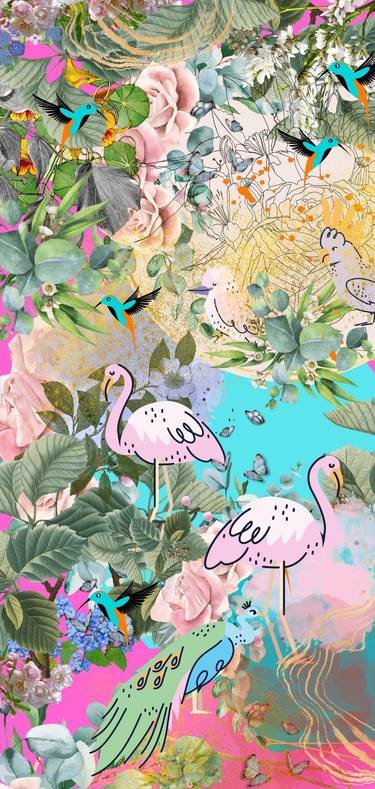 Original Abstract Garden Digital by Mona Vayda