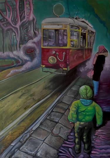 Original Dada Train Paintings by Paweł Batura