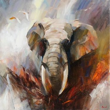 Original Expressionism Animal Painting by Bond Tetiana