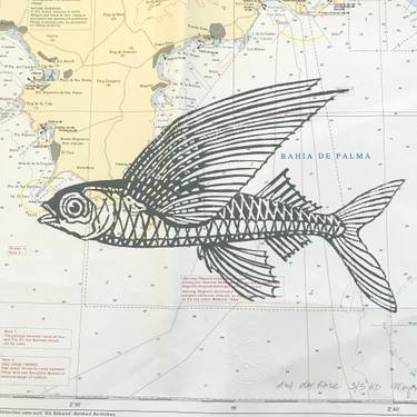 Original Illustration Fish Printmaking by A Weyer