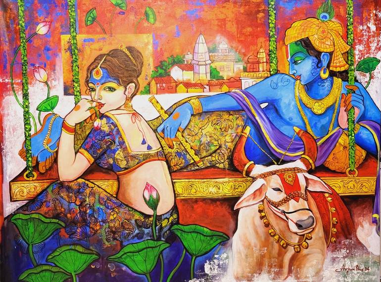 Original Art Deco Religion Paintings by Arjun Das