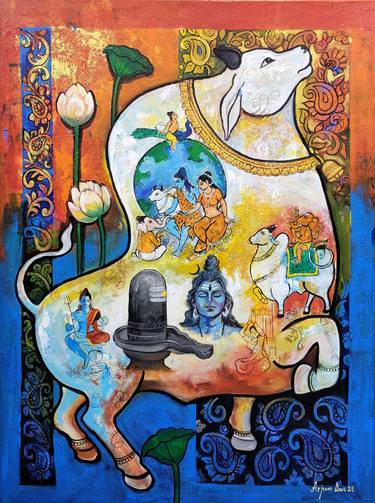 Original Contemporary Classical Mythology Painting by Arjun Das