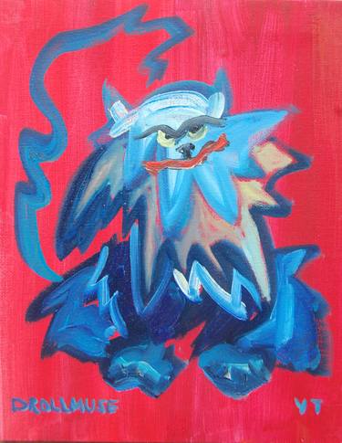Original Abstract Expressionism Cats Paintings by Yuliya Talinovsky Drollmuse