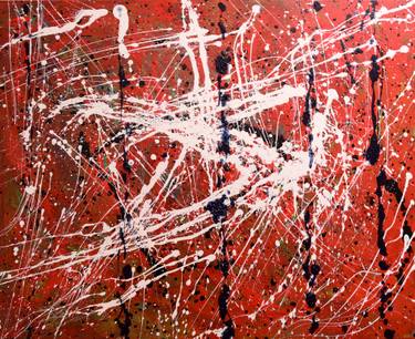 Original Abstract Expressionism Abstract Painting by Marian Busoi