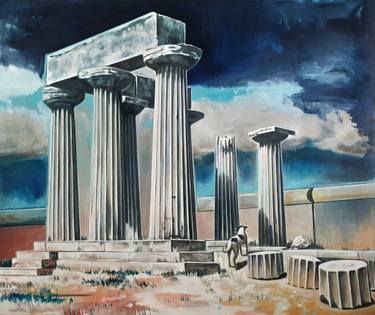 Original Documentary Architecture Paintings by Rudi Cotroneo