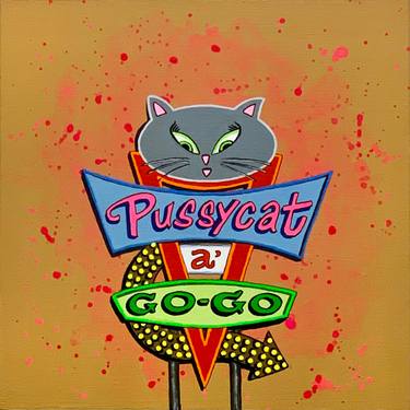 Original Contemporary Cats Painting by Rachel Paxton
