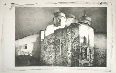 Original Fine Art Architecture Printmaking by Julija Gramatneva