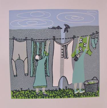 Original Abstract Expressionism People Printmaking by Coco Berkman