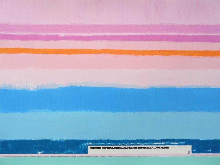 Modern Home By The Sea Painting by Andy Shaw | Saatchi Art