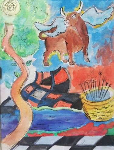 Original Surrealism Animal Drawing by Sciarelli Claudia