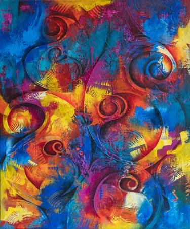 Original Art Deco Abstract Painting by Kawsar Ahmed