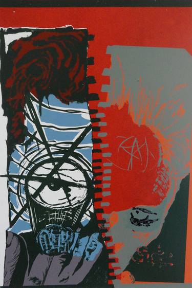 Original Abstract Expressionism Men Printmaking by Megan Harmer