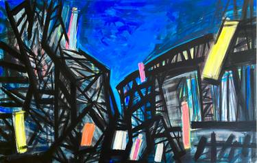 Original Abstract Expressionism Architecture Paintings by Diana Raycheva