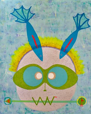 Original Contemporary Cartoon Mixed Media by Carlotta Schiavio Yatii Talisman