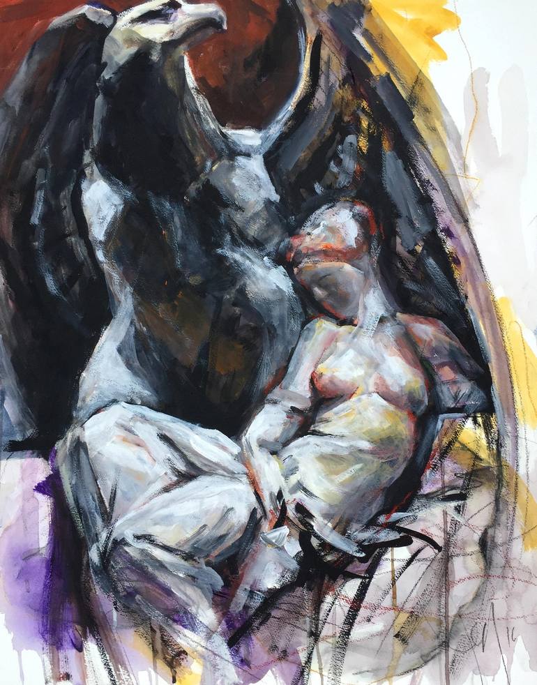 Original Figurative Classical mythology Paintings by Jen Goss