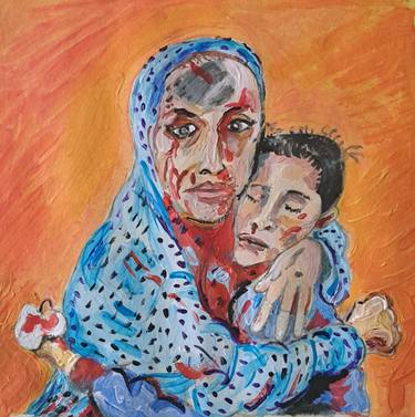 Original Expressionism People Painting by Christopher T Roberts