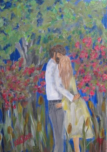 Original Fine Art Love Painting by Linda Watson
