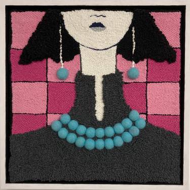 Original Abstract Geometric Mixed Media by Maria Rogers